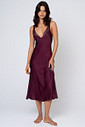 CAMISOLA MIDI TOQUE DE SEDA COM RENDA - CLÁSSICO ACETINADO BOLD WINE FRENTE 1