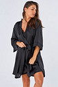 ROBE FEMININO CURTO TOQUE DE SEDA PRETO - ETERNO FEMININO ROBE FEMININO CURTO TOQUE DE SEDA PRETO - ETERNO FEMININO