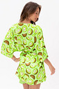 ROBE ACETINADO KIWI - FRUTA PRINT