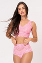 TOP EM RENDA ALÇAS LARGAS - LINGERIE PINK LOVE