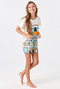 PIJAMA CURTO ALGODÃO E SHORT ACETINADO JUVENIL - LOONEY TUNES SHOW PIJAMA CURTO ALGODÃO E SHORT ACETINADO JUVENIL - LOONEY TUNES SHOW