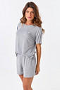 PIJAMA CURTO FEMININO EM VISCOSE - CLÁSSICO VISCOSE MESCLA PIJAMA CURTO FEMININO EM VISCOSE - CLÁSSICO VISCOSE MESCLA