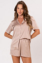 PIJAMA AMERICANO CURTO ACETINADO - CLÁSSICOS ACETINADOS MOCHA MOUSSE PIJAMA AMERICANO CURTO ACETINADO - CLÁSSICOS ACETINADOS MOCHA MOUSSE