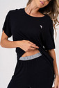 PIJAMA LONGO FEMININO MANGA CURTA E CALÇA - CLÁSSICO VISCOSE BLACK PIJAMA LONGO FEMININO MANGA CURTA E CALÇA - CLÁSSICO VISCOSE BLACK