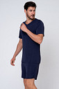KIT PIJAMA DE PLUME CURTO E ROBE DE SOFT AZUL LADO PIJAMA