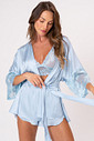 PIJAMA KIMONO COM RENDA - CLÁSSICOS ACETINADOS LIGHT BLUE PIJAMA KIMONO COM RENDA - CLÁSSICOS ACETINADOS LIGHT BLUE