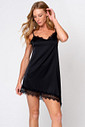 CAMISOLA COM RENDA SLEEP DRESS PRETA - CLÁSSICO ACETINADO SLEEP DRESS