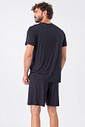 PIJAMA MASCULINO CURTO EM VISCOSE - CLÁSSICO VISCOSE BLACK PIJAMA MASCULINO CURTO EM VISCOSE - CLÁSSICO VISCOSE BLACK