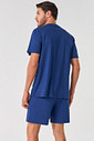 KIT PIJAMA DE ALGODÃO CURTO E ROBE DE SOFT AZUL PIJAMA COSTAS