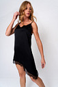 CAMISOLA COM RENDA SLEEP DRESS PRETA - CLÁSSICO ACETINADO SLEEP DRESS