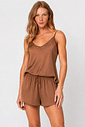 SHORT DOLL COM TOQUE DE SEDA CHOCOLATE FRENTE