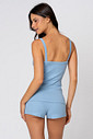 SHORT DOLL FEMININO EM RIBANA - CLÁSSICO CANELADO BLUE HORIZON COSTAS