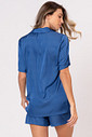 PIJAMA ACETINADO AMERICANO CURTO - CLÁSSICOS ACETINADOS NIGHT BLUE PIJAMA ACETINADO AMERICANO CURTO - CLÁSSICOS ACETINADOS NIGHT BLUE