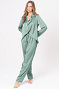 PIJAMA AMERICANO ACETINADO LONGO - CLÁSSICOS ACETINADOS VERDE JADE