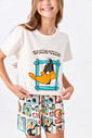 PIJAMA CURTO ALGODÃO E SHORT ACETINADO JUVENIL - LOONEY TUNES SHOW PIJAMA CURTO ALGODÃO E SHORT ACETINADO JUVENIL - LOONEY TUNES SHOW