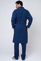 KIT PIJAMA DE ALGODÃO CURTO E ROBE DE SOFT AZUL COSTAS ROBE