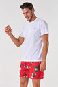 SAMBA CANÇÃO ACETINADA MASCULINA - SNOOPY NATAL