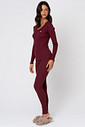 PIJAMA EM RIBANA LONGO - CLÁSSICO CANELADO BOLD WINE LADO
