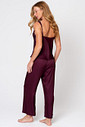 PIJAMA DE ALÇA E CALÇA TOQUE DE SEDA - CLÁSSICO ACETINADO BOLD WINE COSTAS