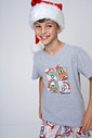 PIJAMA JUVENIL MENINO CURTO ALGODÃO - NATAL PERNALONGA