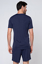 KIT PIJAMA DE PLUME CURTO E ROBE DE SOFT AZUL COSTAS PIJAMA