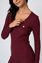 PIJAMA EM RIBANA LONGO - CLÁSSICO CANELADO BOLD WINE DETALHES