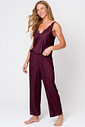 PIJAMA DE ALÇA E CALÇA TOQUE DE SEDA - CLÁSSICO ACETINADO BOLD WINE FRENTE