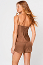 SHORT DOLL COM TOQUE DE SEDA CHOCOLATE COSTAS
