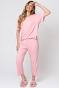 PIJAMA MANGA CURTA FEMININO EM RIBANA DE VISCOSE - CLÁSSICO VISCOSE PINK GLOSS