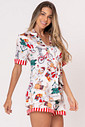 PIJAMA AMERICANO ACETINADO CURTO - NATAL AU PIJAMA AMERICANO ACETINADO CURTO - NATAL AU
