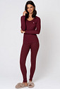 PIJAMA EM RIBANA LONGO - CLÁSSICO CANELADO BOLD WINE FRENTE