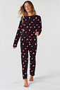 PIJAMA FEMININO PRETO COM ESTAMPA DE CORAÇÕES PIJAMA FEMININO PRETO COM ESTAMPA DE CORAÇÕES