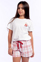 PIJAMA CURTO JUVENIL FEMININO XADREZ - ABRAÇO DE URÇO