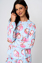 PIJAMA FEMININO LONGO EM MOLETINHO - CHICLETINHO PIJAMA FEMININO LONGO EM MOLETINHO