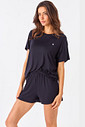 PIJAMA CURTO FEMININO  EM VISCOSE PRETO - CLÁSSICO VISCOSE BLACK PIJAMA CURTO FEMININO  EM VISCOSE PRETO - CLÁSSICO VISCOSE BLACK