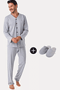 KIT PIJAMA AMERICANO LONGO ETERNO E PANTUFA KIT