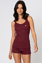SHORT DOLL EM RIBANA DE ALGODÃO - CLÁSSICO ACETINADO BOLD WINE FRENTE