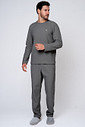 PIJAMA LONGO MASCULINO SOFT CINZA Frente