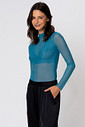 BLUSA MANGA LONGA EM TULE VERDE - CLÁSSICO ACETINADO GREEN LUCK LADO