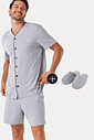 KIT PIJAMA AMERICANO CURTO E PANTUFA KIT