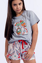 PIJAMA CURTO JUVENIL MENINA ALGODÃO - NATAL PERNALONGA PIJAMA CURTO JUVENIL MENINA ALGODÃO - NATAL PERNALONGA