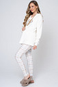 PIJAMA FEMININO LONGO EM FLEECE E RIBANA