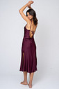 CAMISOLA MIDI TOQUE DE SEDA COM RENDA - CLÁSSICO ACETINADO BOLD WINE COSTAS 1