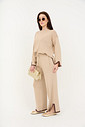 Conjunto de Blusa e Calça em Tricot Nápoles - Bege