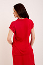 Conjunto com Blusa Gola e Saia em Tricot - Vermelho
