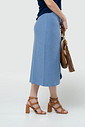 Saia Midi Transpassada com Laço Azul Saia Midi Transpassada com Laço Azul