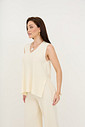 Conjunto com Blusa e Calça em Tricot Roma - Off White