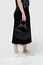 Saia Midi Transpassada com Laço Preta Saia Midi Transpassada com Laço Preta