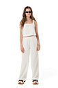 Conjunto juvenil feminino calça e blusa cropped em malha anarruga verão Conjunto juvenil feminino calça e blusa cropped em malha anarruga verão