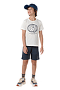 Conjunto infantil  menino camiseta malha texturizada e bermuda  moletinho recorte